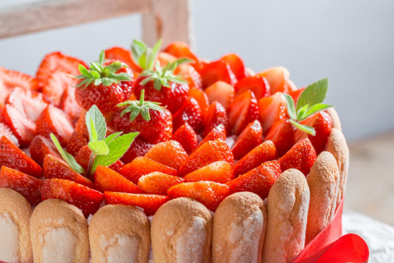 charlotte a la confiture de fraise​